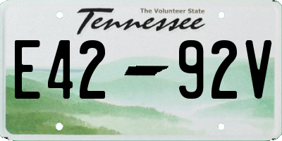 TN license plate E4292V