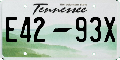 TN license plate E4293X