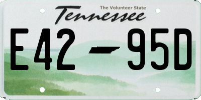 TN license plate E4295D