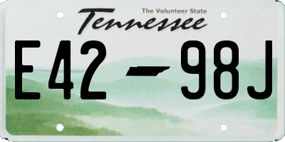 TN license plate E4298J