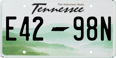 TN license plate E4298N