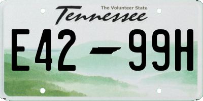 TN license plate E4299H