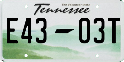 TN license plate E4303T