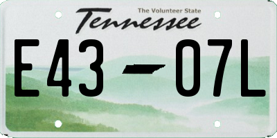 TN license plate E4307L