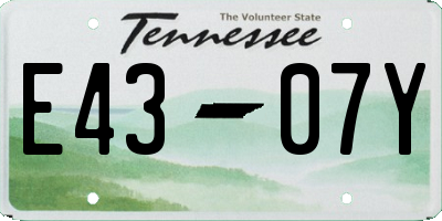 TN license plate E4307Y