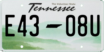 TN license plate E4308U
