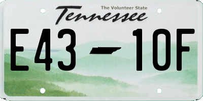 TN license plate E4310F