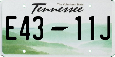 TN license plate E4311J