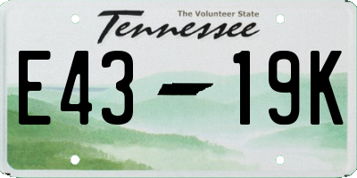 TN license plate E4319K