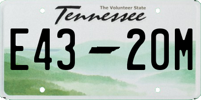 TN license plate E4320M