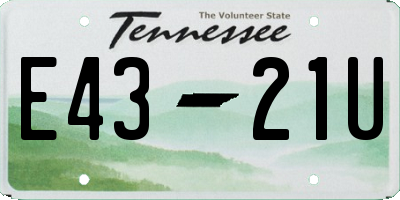 TN license plate E4321U
