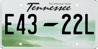 TN license plate E4322L