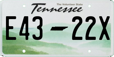TN license plate E4322X