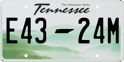 TN license plate E4324M