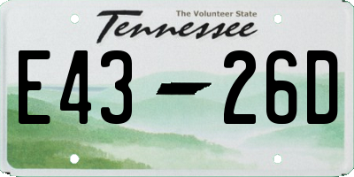 TN license plate E4326D