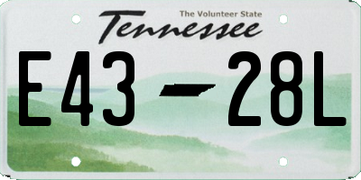 TN license plate E4328L