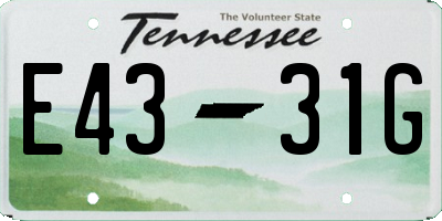 TN license plate E4331G