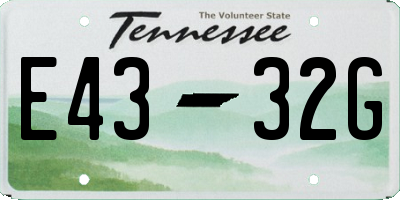 TN license plate E4332G