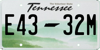 TN license plate E4332M