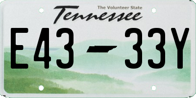 TN license plate E4333Y