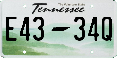 TN license plate E4334Q