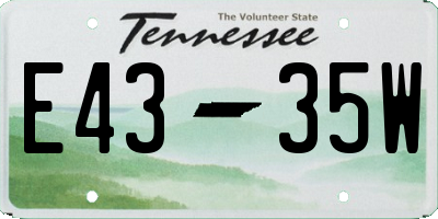 TN license plate E4335W