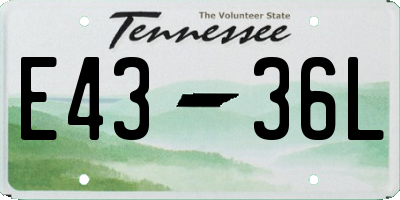TN license plate E4336L