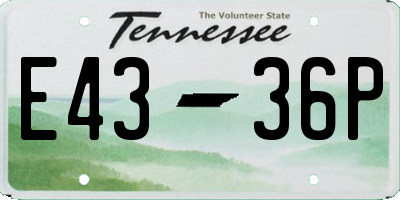 TN license plate E4336P
