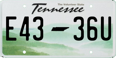 TN license plate E4336U