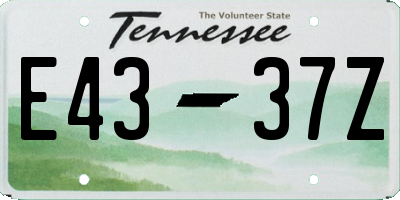 TN license plate E4337Z