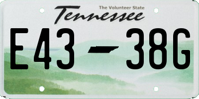 TN license plate E4338G