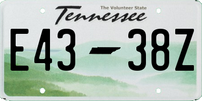 TN license plate E4338Z