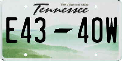 TN license plate E4340W
