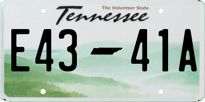 TN license plate E4341A