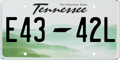 TN license plate E4342L