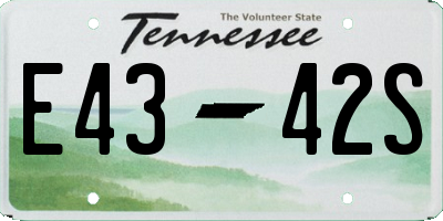 TN license plate E4342S