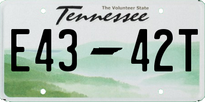 TN license plate E4342T