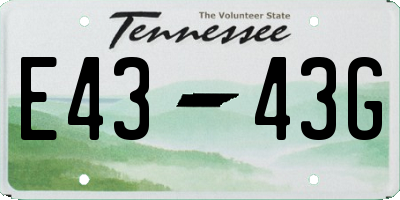 TN license plate E4343G