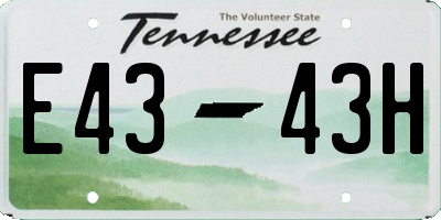 TN license plate E4343H