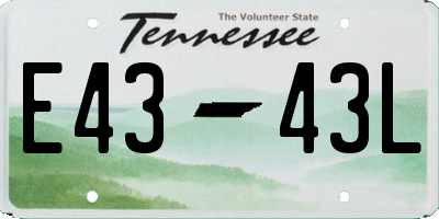 TN license plate E4343L
