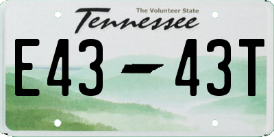 TN license plate E4343T