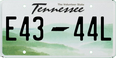 TN license plate E4344L
