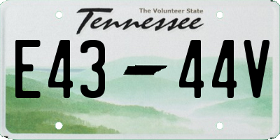 TN license plate E4344V
