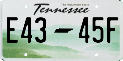 TN license plate E4345F