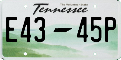 TN license plate E4345P