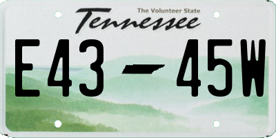 TN license plate E4345W