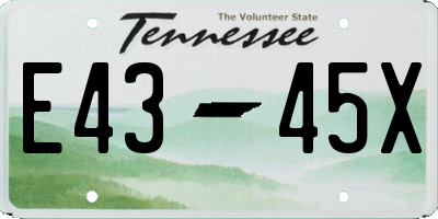 TN license plate E4345X