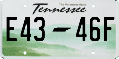 TN license plate E4346F