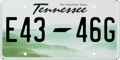 TN license plate E4346G