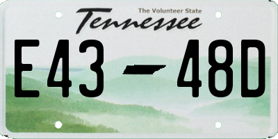 TN license plate E4348D